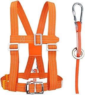 Safety Harness Kits, Safety Fall Arrest Harness Full Body Height Fall Protection Harness Aerial Work Fall Protection Safety Harness Adjustable Belt with Hook (Small Buckle 1.6 M)
