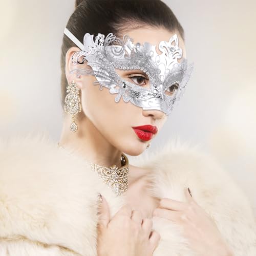 Image of Coddsmz Couple Masquerade Mask Set - Venetian & Mardi Gras Mask for Women & Men