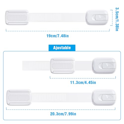 Miniatura 2 de Echocube Cerraduras De Seguridad Para Niños, 8 Piezas Cierre Seguridad Cajones Bebe Con Adhesivo 3m, Bloqueo De Seguridad Bebés Para Armarios, Cajones, Refrigeradores No Necesita Taladrar Blanco
