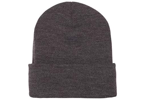 Yupoong Cuffed Knit Beanie, Dark Grey, OSFA