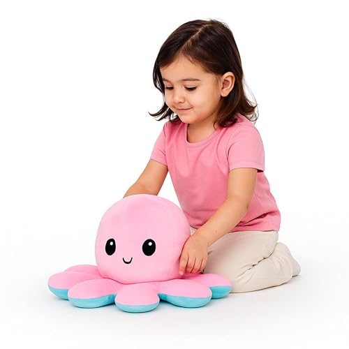 Image of Octopus Plushie Reversible Soft Toys for Kids | Plush Soft Toys for Baby Boys and Girls| Best Gift | Octopus Soft Toy for Kids
