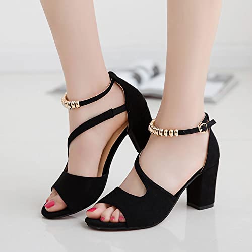 Beach Platform Sandals,Breathable Hollow Sandals, Casual High-Heeled Women's Shoes,Black,36,Closed Toe Platform Shoes2