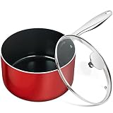 MICHELANGELO Saucepan with Lid 3 Quart, Ultra Nonstick Sauce Pan with Ceramic Coatings, 100% PFAS-Fr