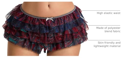 Image of NUFIWI Women Lolita Bloomers Ruffle Shorts Lace Cute Pumpkin Pants Sexy Boyshorts Layered Y2k Mini Shorts Pettipants