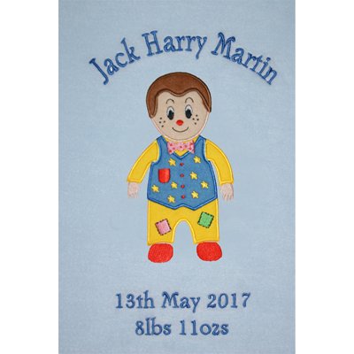 Oh Sew Simple Mr Tumble Personalised Super Soft Fleece Baby Blanket (01 Blue)
