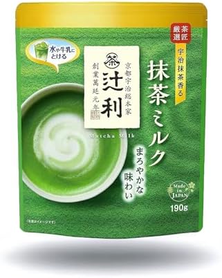 Tsujiri Matcha Milk Uji Mild Latte, 190g Resealable Bag, Made in Kyoto, Japan
