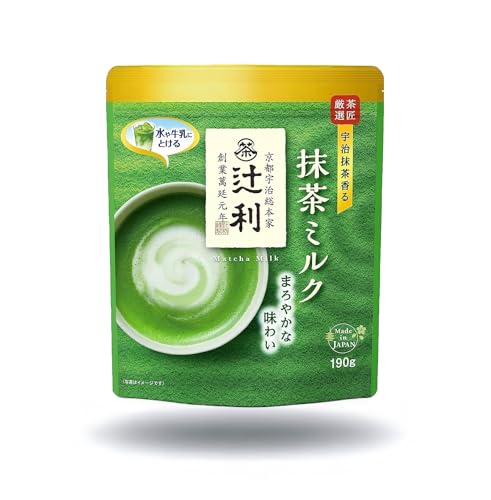 Tsujiri Matcha Milk Uji Mild Latte, 190g Resealable Bag, Made in Kyoto, Japan