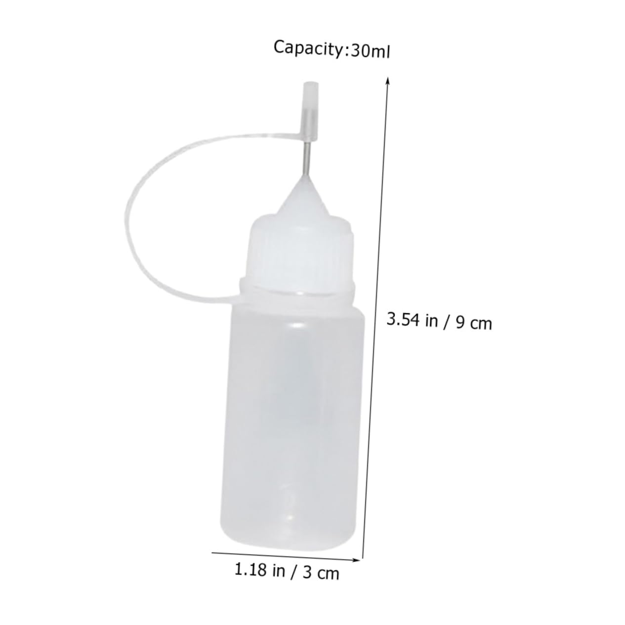 Botella Exprimible de Pegamento Aguja de Precisión para Proyectos Diy, 30 Ml, Plástico Blanco y Acero Inoxidable, Paquete de 15 Piezas para Manualidades