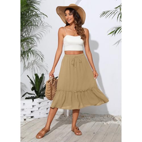 Image of Witsmile High Waist Tiered Skirts for Women Flowy Skirts for Women Long Length with Pockets 2026 Fashion Trendy