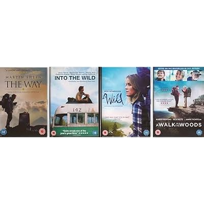 WILDERNESS 1-4 MOVIES COLLECTION / 1. THE WAY / 2. INTO THE WILD / 3. WILD / 4. A WALK IN THE WOODS = ULTIMATE 4x DVD SET