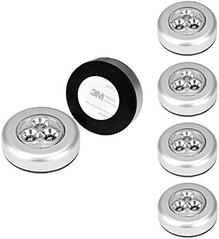 6 Pack Tap Light, Ledinus LED Battery-Powered Wireless Touch Lamp Stick-on Push Night Light for Closets, Attics, Garages, Car, Sheds, Storage Room,White Light