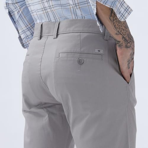 Image of BASICS Premium Cotton Stretch Formal Trousers for Men | Office Pants