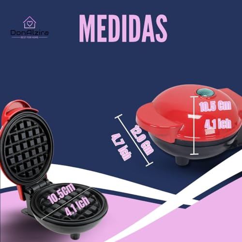 Mini Máquina Para Waffles Antiaderente + PINCEL DE SILICONE Mini Maker Cake Bolo Panquecas Café da M