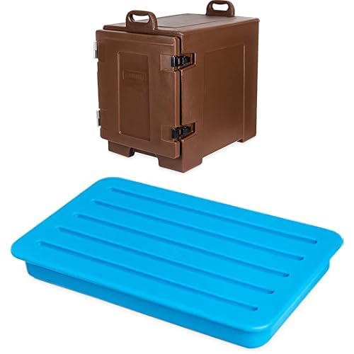 Carlisle FoodService Products Cateraide Food Pan Carrier Bundle: Insulated Front Loading Carrier with Handles + Catercooler Coldpack