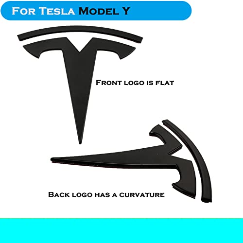 Yhcdsea Car Original Logo 3D Badge Metal Replacement Sticker For Tesla Model Y Front Back Trunk T Logo Replace Emblem Stickers Accessories (Matt Black) #TOP1
