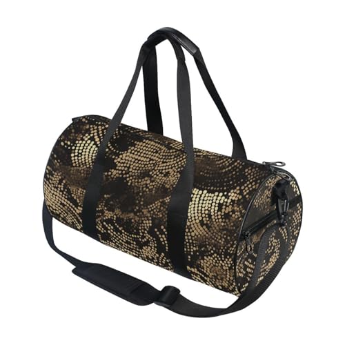 Black and Gold Irregular Pattern Oversized Travel Duffel Bag Gym Carry on Duffel Bags Sports Foldable3