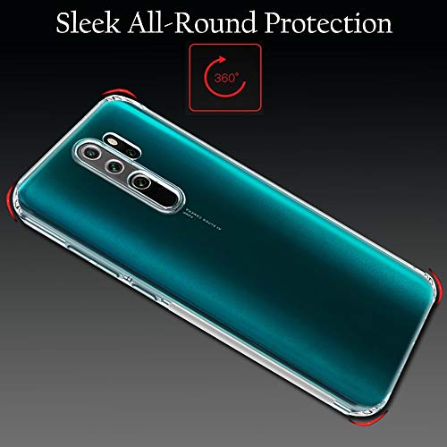 Image of TheGiftKart Ultra Clear Slim Anti-Slip Grip Soft Silicone Back Cover Case with Complete Camera Protection & Anti-Dust Plugs Built-in for Xiaomi Redmi Note 8 Pro (Transparent)