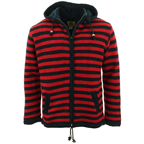 Veste cardigan à capuche en laine tricotée main 4XL contre le froid des grandes tailles
