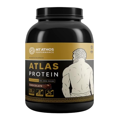 Mt. Athos Performance Atlas Chocolate Protein Powder | Goat Milk Whey with Casein Protein | 22 g Protein per Serving | Chocolate | 28 Servings