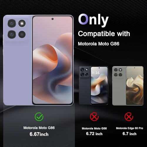 Image of Case for Motorola Moto G86 5G, Military Grade Drop Protection Phone Case, Yellowing Resistant, Anti-Scratch Hard PC Back, Shockproof Hard Ultra-Thin Protective Cover, Clear