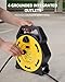 DEWENWILS Extension Cord Reel with 25 FT Power Cord, Hand Wind Retractable, 16/3 AWG SJTW, 4 Grounded Outlets, 13 Amp Circuit Breaker, Yellow, Black, UL Listed