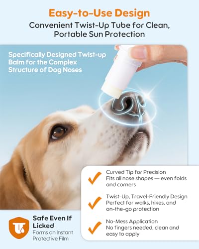 Image of Dog Nose Sunscreen Balm SPF 25 - Natural, Lick-Safe Sun Protection with Shea Butter & Sea Buckthorn - Moisturizes & Shields Sensitive Noses - Fragrance-Free