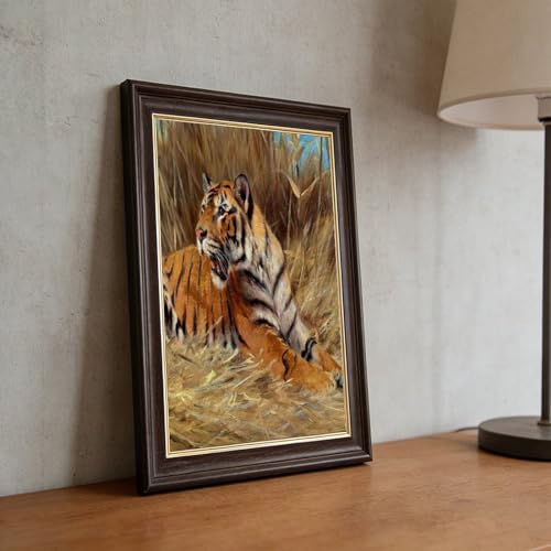 Impression toile rétro tigre rugissant : décoration authentique 20x30