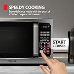 TOSHIBA ML-EM09PA(SS) Small Microwave Oven with 6 Auto Menus, Mute Function & Child Lock, LED Lighting, Perfect for Apartments & Dorms, 0.9 Cu Ft, 10.6 Inch Removable Turntable, 900W, Stainless Steel - Image 5