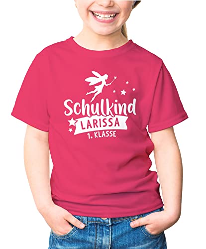 MoonWorks® Kinder T-Shirt Schulkind mit Namen personalisierbar Fee...