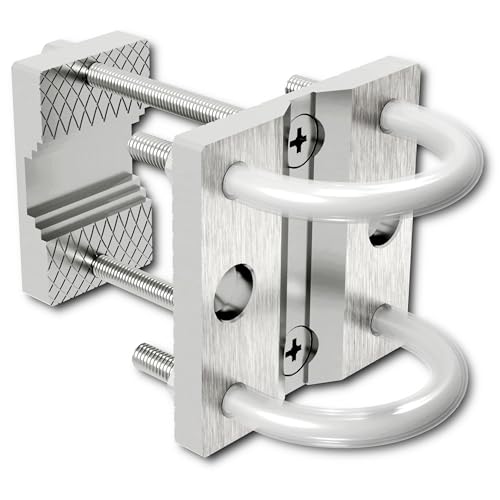 KDR Sonnenschirmhalter aus Edelstahl – Halterung für Balkongeländer rund & eckig – Für Sonnenschirme bis Ø 300 cm – Mit Doppelbügel & Bügelschutz – Inkl. Montagematerial