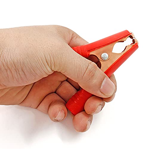 Qjaiune 4Pcs 100A Insulated Alligator Clips Electrical Heavy Duty Alligator Clamps, Battery Replacement Cable Metal Spring Loaded Jumper Clips For Car Auto Vehicle Boat (Red & Black） #TOP4