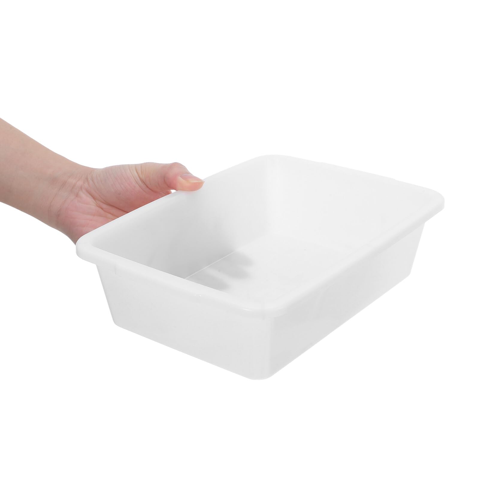 4 Pièces Plateau Rectangulaire en Plastique Blanc Résistant aux Produits Chimiques pour Expériences en Laboratoire, Bac Étanche pour Échantillons et Substances Diverses, Dimensions