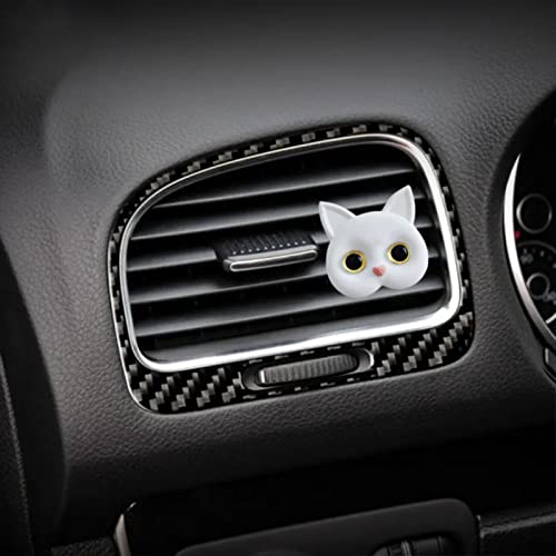 Image of Cute Cat Air Vent Clip Air Conditioning Outlet Clip Car Air Freshener Clip Charm Car Inter Decor Accessories (White)