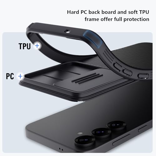 Image of Nillkin Classic Series for Samsung Galaxy S25 Plus Case with Camera Cover, Military Drop Protection & Thin Slim Fit & Lanyard Design & Non-Slip Protective Phone Case for Galaxy S25 Plus 6.7 inch, Black