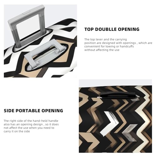 Housse de valise en polyester lavable blanche motif zigzag taille S - 4