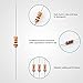 Uiusaur 500pcs 25 Value Carbon Film Resistors Assortment Kit 1 Ohm-1M Ohm with 5% 1/4W for Industrial Electrical and Arduino， TV, LCD Monitor, Radio, Stereo, Game, Washing Machine, Water Heater, etc.