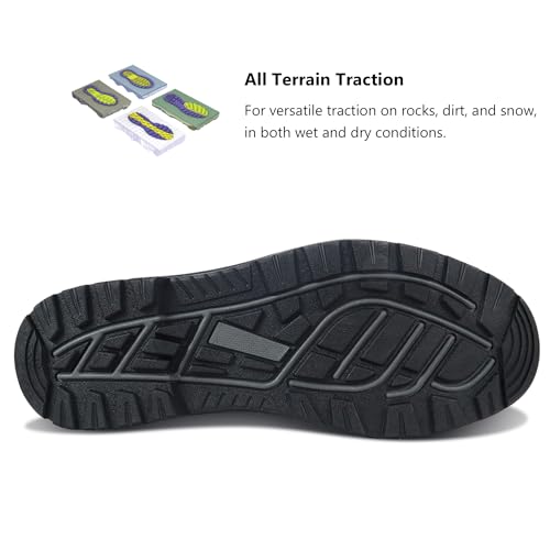 CC-Los Men's Winter Snow Boots with Sherpa Fleece Lining Waterproof Slip-Resistant Insulated Black4