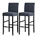 LANSHENG Bar Stuhlhussen, Stretch Abnehmbarer waschbarer Stuhl Schonbezug für Short Swivel Dining Chair Rückenlehne Barhocker Stuhl (Grau,2 Stück)