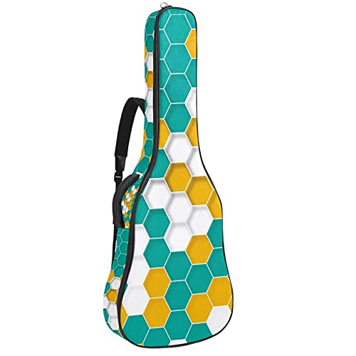 Sac à dos pour guitare basse et folk jaune et blanc de 106 cm