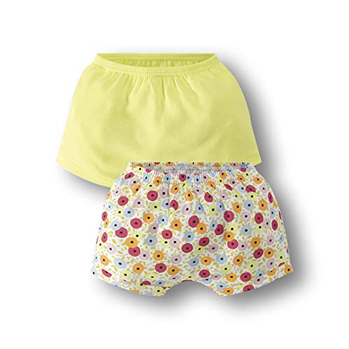 Kit com 2 Shorts para Bebê, Marisol Play, Recém-Nascido, Meninas, Amarelo/Florido, GG