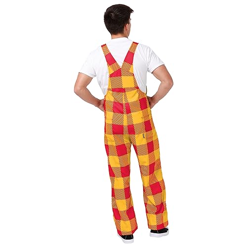 FOCO Kansas City Chiefs NFL Mens Plaid Bib Overalls - L by FOCO - Image 2