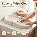 Mallify Baby Changing Pad with Waterproof and Non-Toxic Surface, Changing Table Pad with Adjustable Safety Strap and Cushioned Foam, Easy-Clean & Portable Changing Pad for Dresser(Beige)