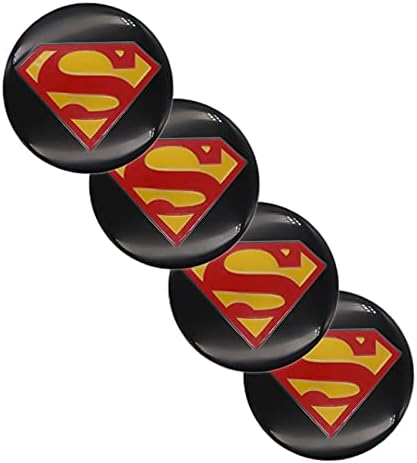 価格 Branking 車のアクセサリー4個56mmの車のホイールのステッカーセントラルカバーの自動エンブレムデカールスーパーマンのロゴで修飾された接着剤 Color Black
