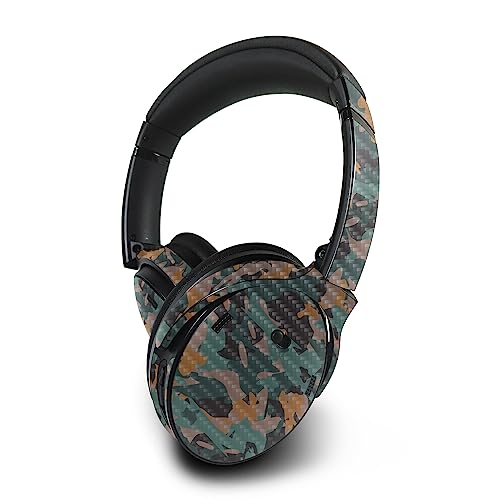 Image of MightySkins Carbon Fiber Skin Compatible with Bose QuietComfort 45 Headphones Muted Camouflage | Protective, Durable Textured Carbon Fiber Finish | Easy to Apply