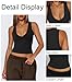Hragc Women's Sexy Plunge Deep V Neck Cropped Black Tank Tops for Women Summer Slim Fitted Workout Going Out Top Small Crop Basic Sleeveless Shirt Clothes