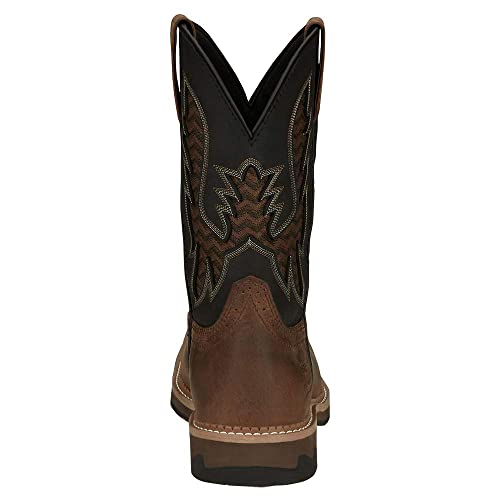 Justin Boot Company Men`s Stampede Bolt Pecan Water Buffalo 11` Black Water Buffalo Nano Comp4