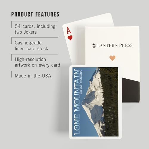 Lantern Press Montana, Lone Mountain, 52 cartas poker miniatura 3