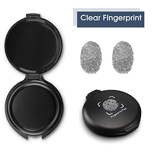 1 Pack Thumbprint Fingerprint Ink Pad For Notary Supplies Identification Security Id Fingerprint Cards Law Enforcement Fingerprint Black Stamp Ink Pad #TOP3