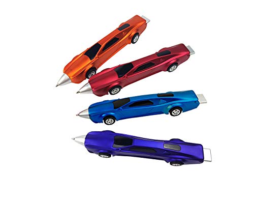 4PCS Sports Car Pens Car Ballpoint Pen Funny pens for Kids Novelty Pens Cute Pens Cool Kids Pens School Supplies Racing Car Pens Gifts for Childrenï¼ˆBlue inkï¼‰