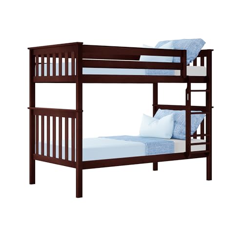 Max-Lily-Bunk-Bed-Twin-over-Twin-Solid-Wood-Bunk-Bed-Frame-with-Ladder-for-Kids-14-Safety-Guardrails-Easy-Assembly-No-Box-Spring-Needed-Espresso Max Lily Bunk Bed Twin over Twin Solid Wood Bunk Bed Frame with Ladder for Kids 14 Safety Guardrails Easy Assembly No Box Spring Needed Espresso